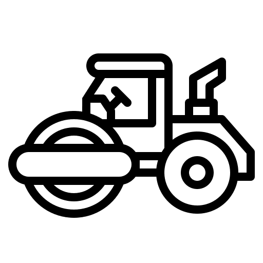 Tractor construction and tools asphalt paver icon