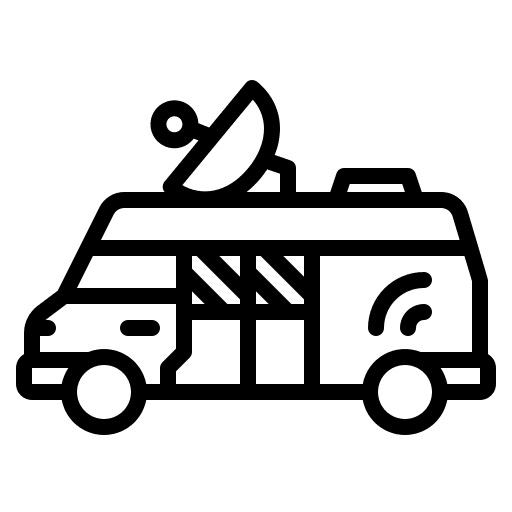 Broadcast reporter satellite mobile unit icon