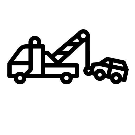 Tow truck vehicle breakdown transportation icon