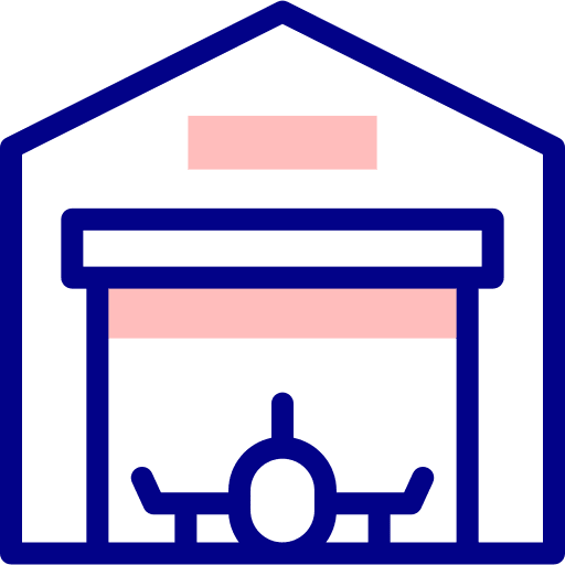 Hangar plane architecture and city hangar icon