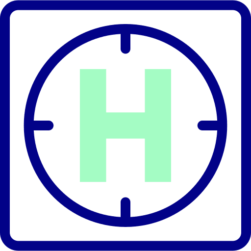 Heliport sign transport helicopter icon