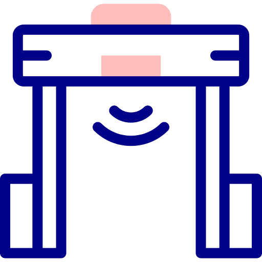Metal detector gate control electronics icon