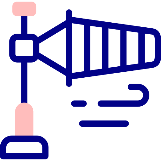 Windsock weather wind sign signaling icon