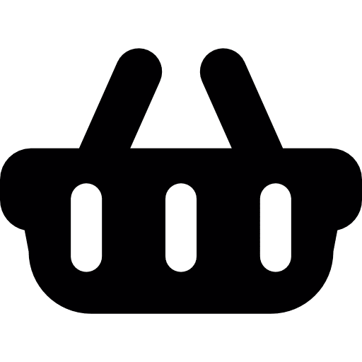 Supermarket basket buy containers sell icon