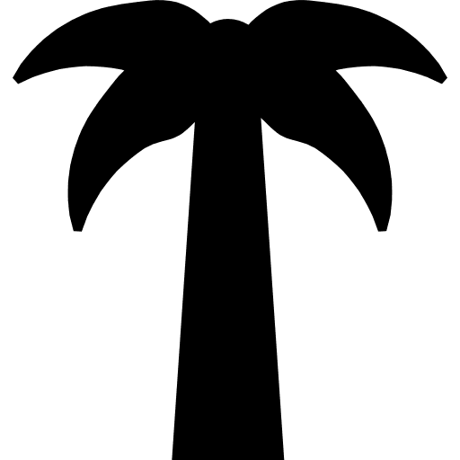 Symmetric palm tree trees beach nature icon