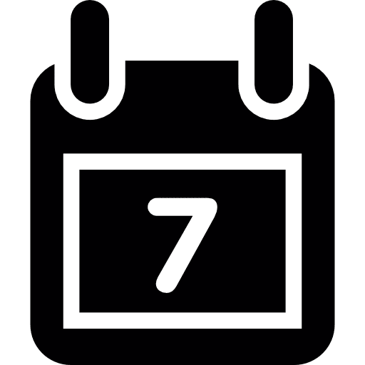 Calendar day 7 days schedule timetable icon