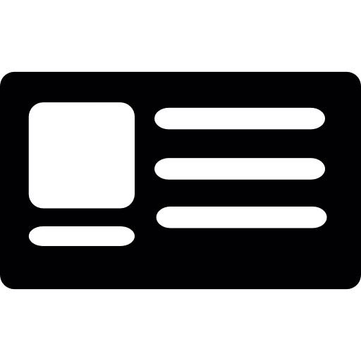 Identity card personal information identification license icon