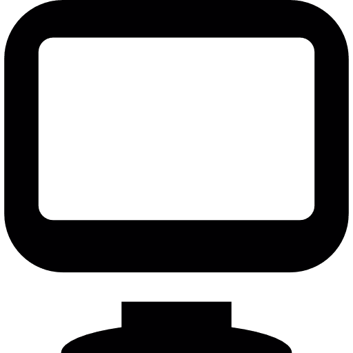 Rounded screen computer television monitor icon