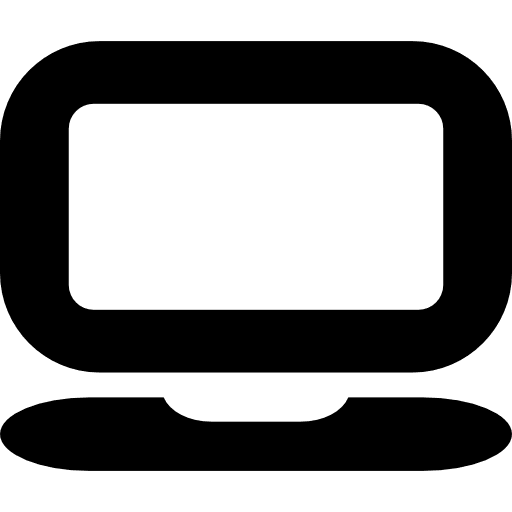 Monitor with rounded shape television portable screen icon