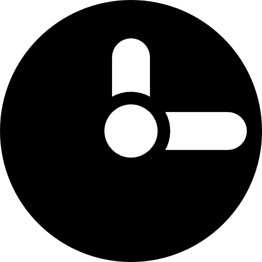 Wall watch needles round time icon