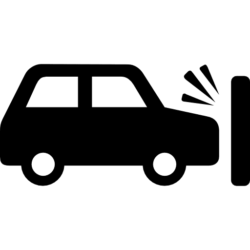 Frontal crash transport car accident icon