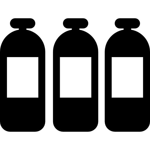 Three bottles solution bottle bottles medicines icon