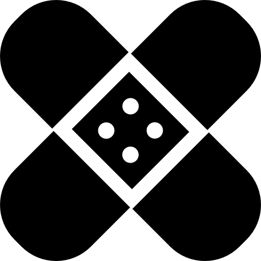 Crossed patch band aids first aid first aid kit icon