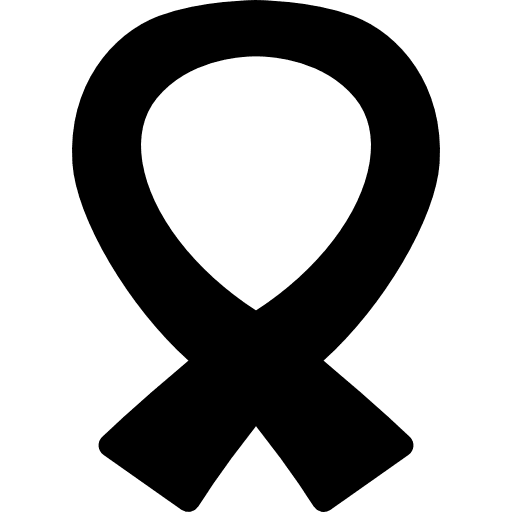 Cancer ribbon illness shapes support icon
