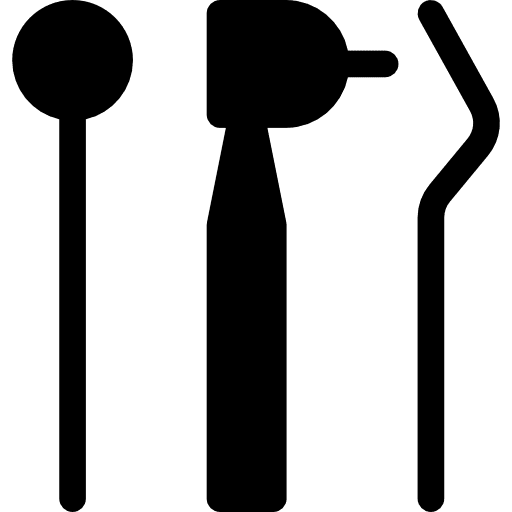 Dental instruments dentist pack dentist drills icon