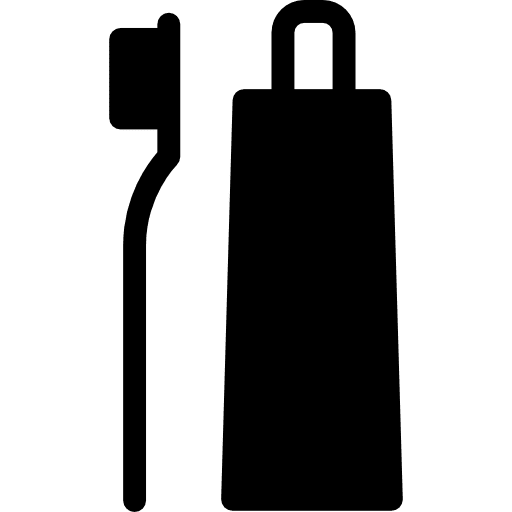 Tooh brush and paste tooth teeth dentist icon