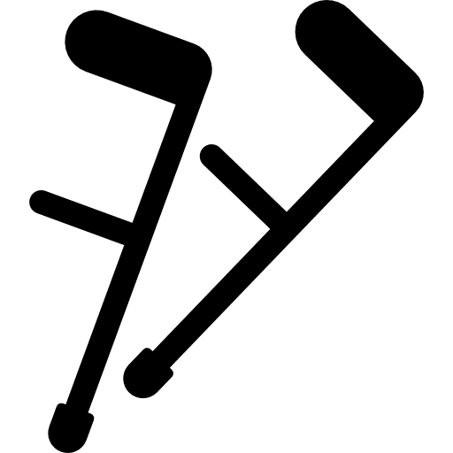 Two crutch disabled crippled disability icon