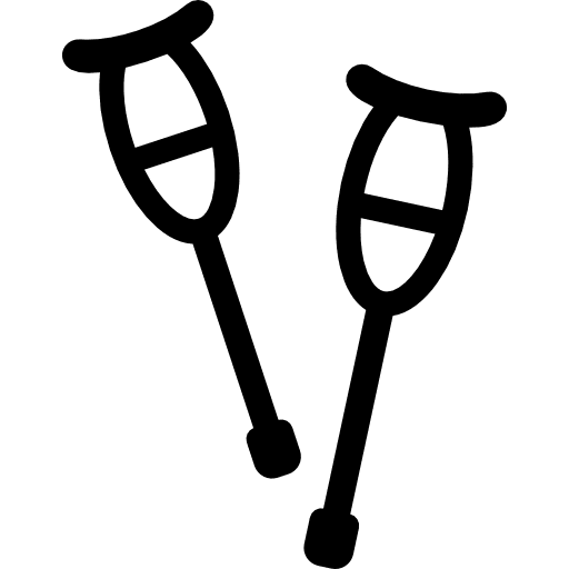 Two crutches health clinic disable health care icon