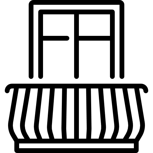 Antique balcony buildings vintage apartment icon