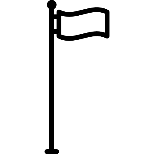 Flag pole maps and flags waving white flag icon