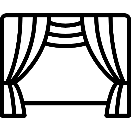 Theatre curtains artistic technology movie theater icon