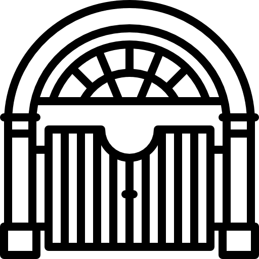 Big gate mansion house home icon