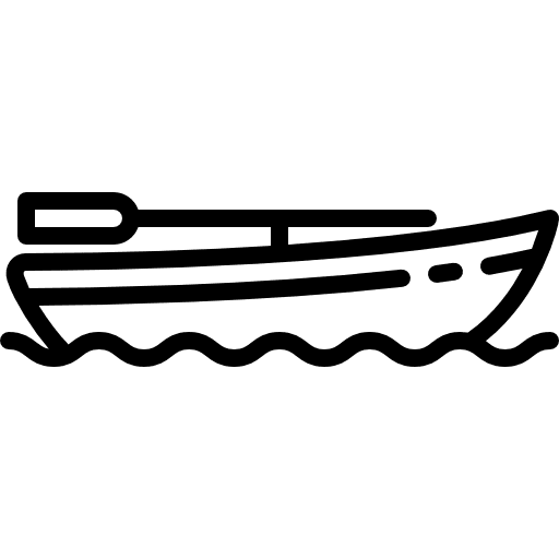 Boat with helm sea navigation transport icon