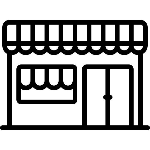 Cafe with double doors coffee cup drinks buildings icon