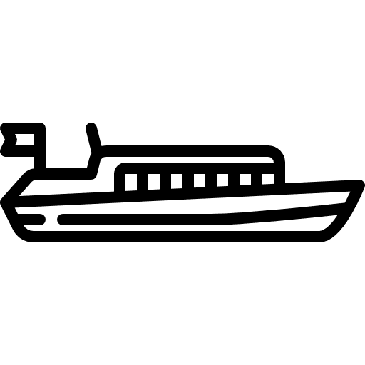 Cruise ship with flag sea luxury transportation icon