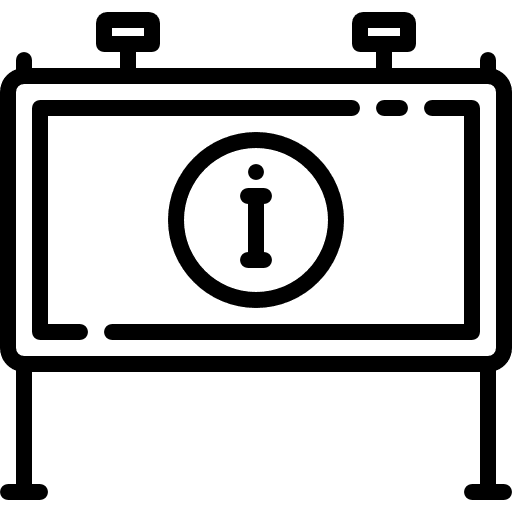 Information stand walk through help customer service icon