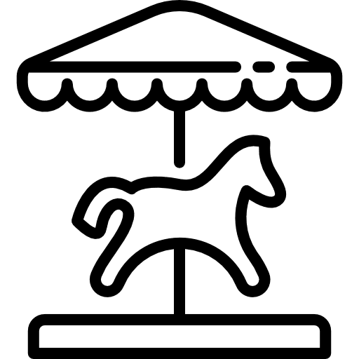 Horse carousel fair toy horses icon