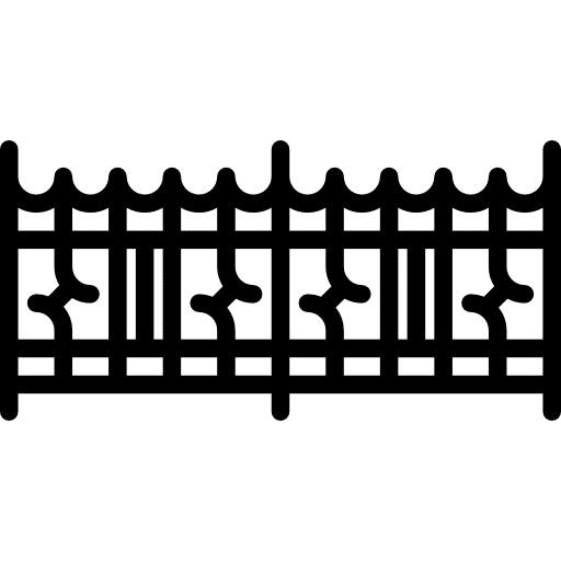 Iron fence house yard garden icon