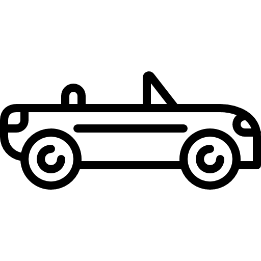 Cabriolet automobile vehicle transport icon