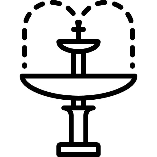 Fountain with water ornamental technology yard icon