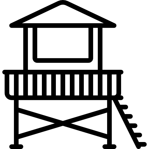 Rescue booth lifesaver medical beach icon