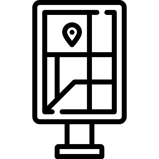 Street map panel pin city icon