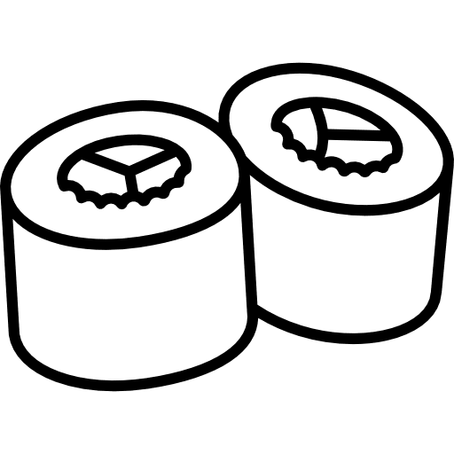 Sushi japanese food fish raw icon