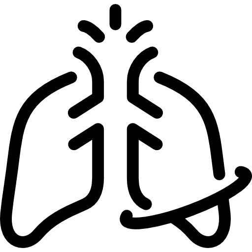 Breath control lungs body parts medicine icon