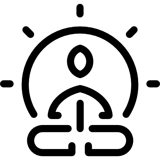 Meditation oriental yoga lotus position icon