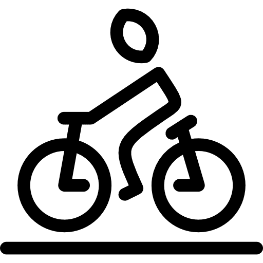 Bicycle stick man sports cycle icon