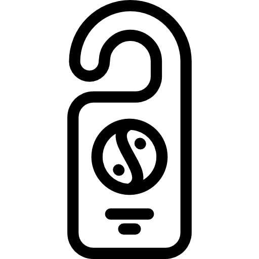 Spa room yin yang sign hotel icon