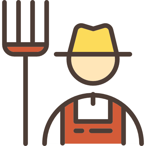 Farmer gardening cultivation farming icon