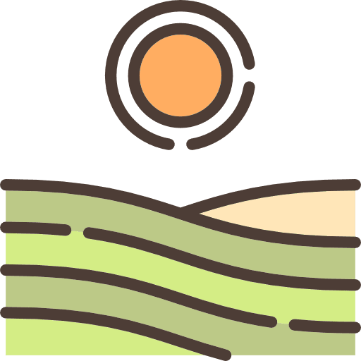 Field nature landscape sun icon
