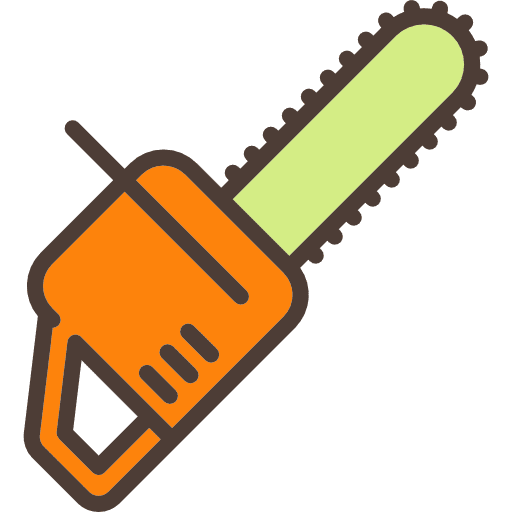 Chainsaw cut power tools and utensils icon