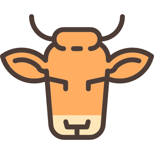 Cow front animals frontal view icon