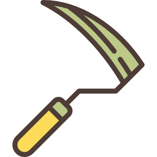 Scythe tools and utensils gardening garden icon
