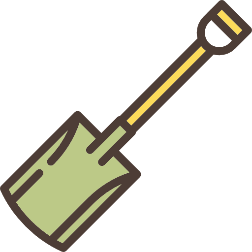Shovel work shovel gardening tools icon