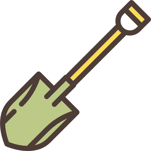 Shovel gardening work tools shovel icon