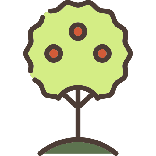 Tree fruit nature tools and utensils icon