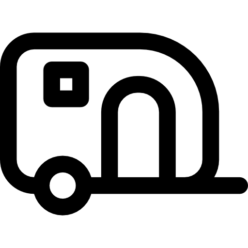 Caravan vehicle transportation trailer icon